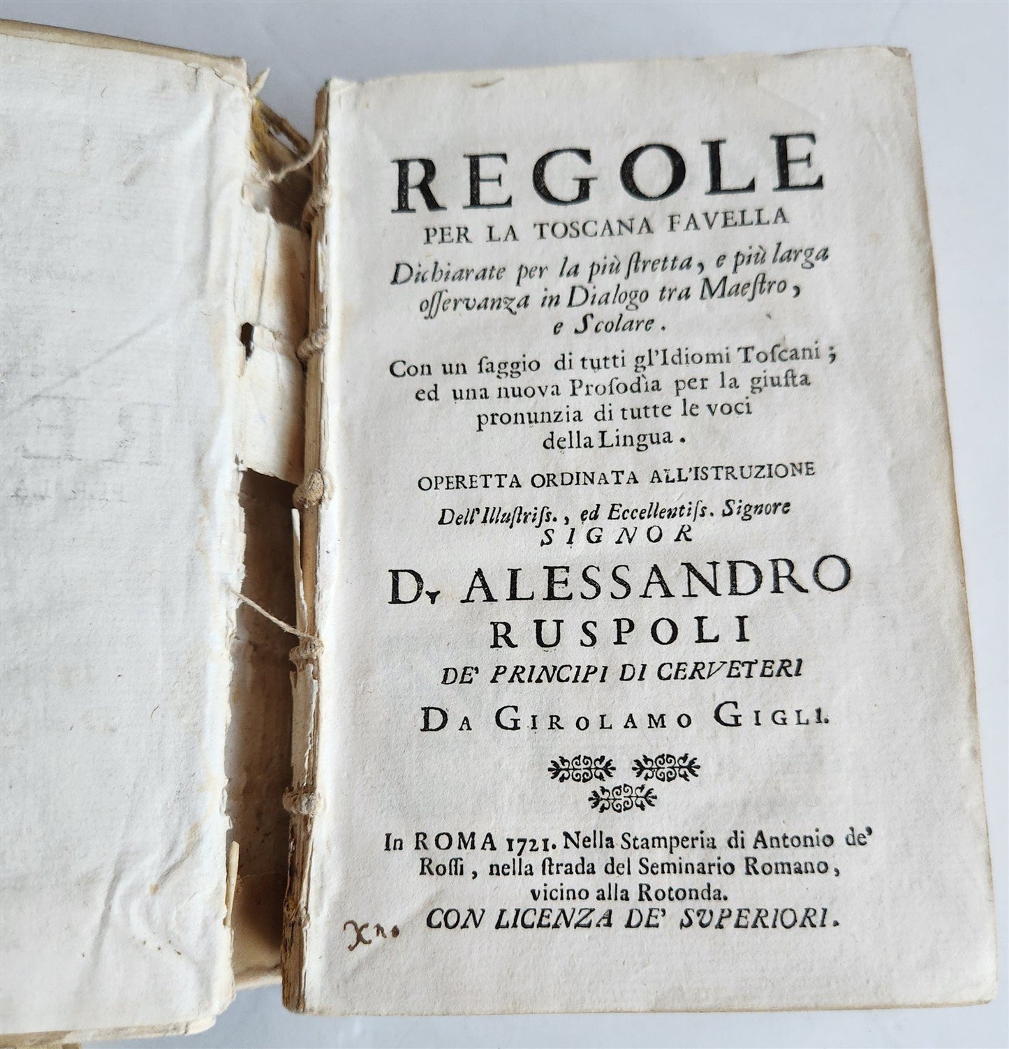 1721 TREATISE on DIALECTS of TUSCAN & VULGAR LATIN antique 2 VOLUMES