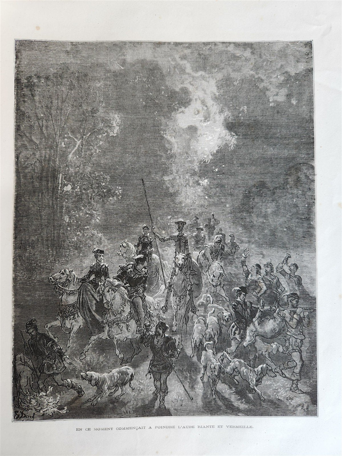 1869 DON QUIXOTE by CERVANTES illustrated by GUSTAVE DORE antique 2 FOLIO VOLS