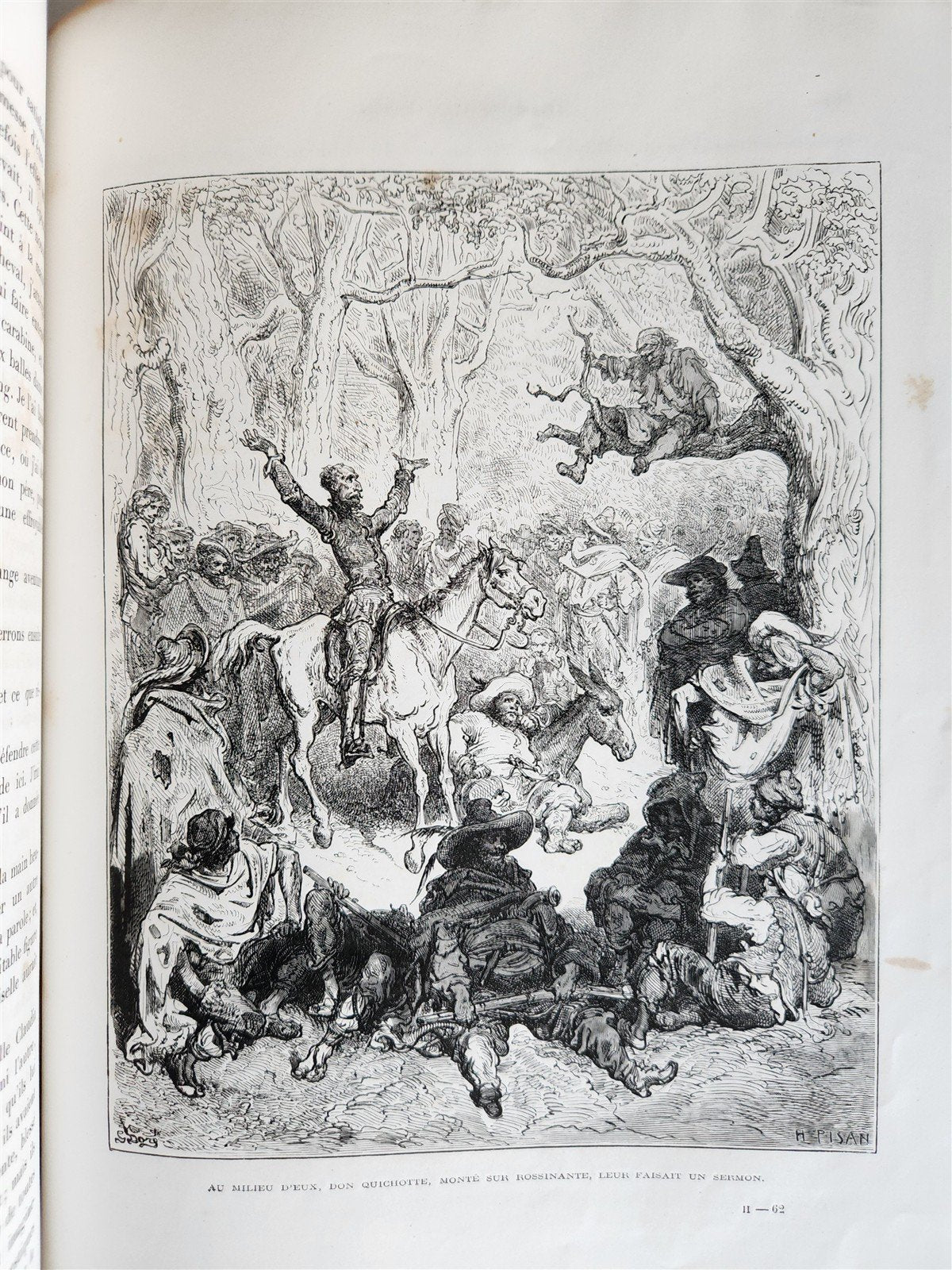 1869 DON QUIXOTE by CERVANTES illustrated by GUSTAVE DORE antique 2 FOLIO VOLS