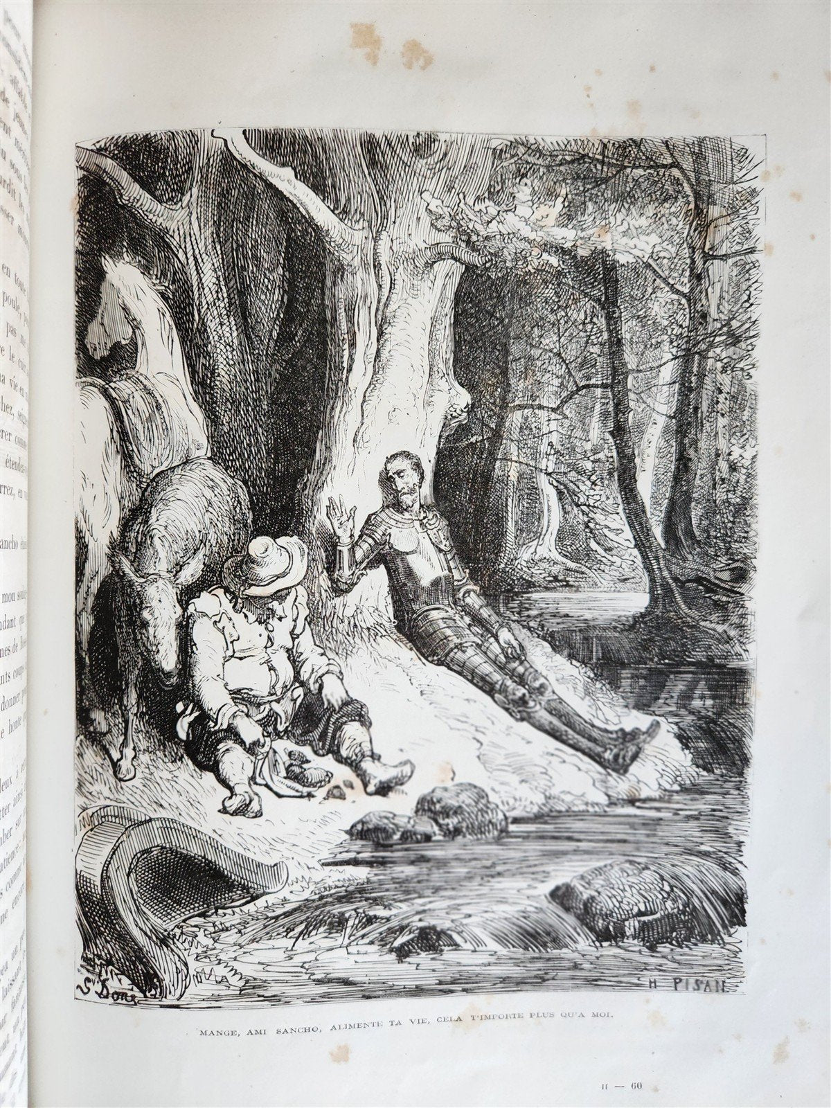 1869 DON QUIXOTE by CERVANTES illustrated by GUSTAVE DORE antique 2 FOLIO VOLS