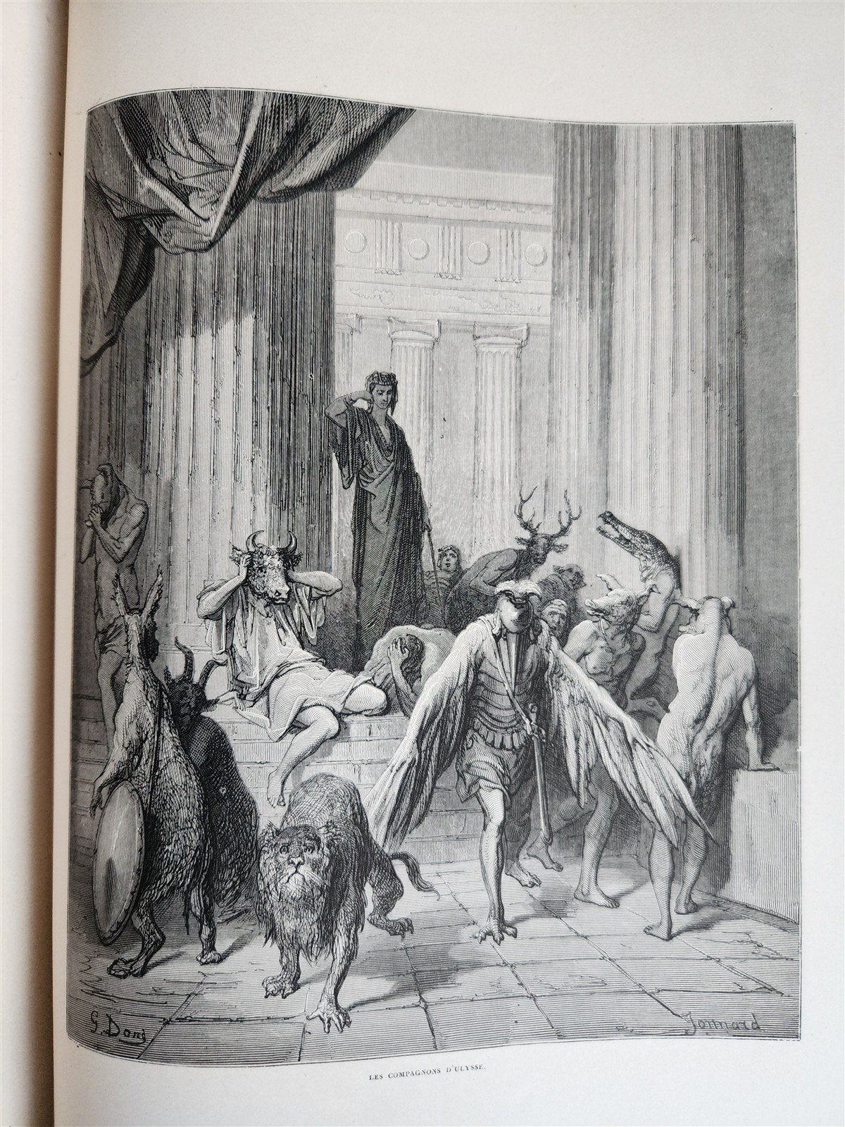 1868 FABLES by J. de LA FONTAINE illustrated by GUSTAVE DORE antique FOLIO