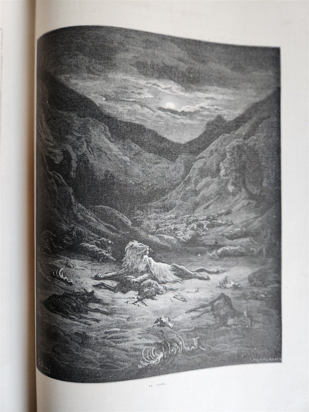 1868 FABLES by J. de LA FONTAINE illustrated by GUSTAVE DORE antique FOLIO