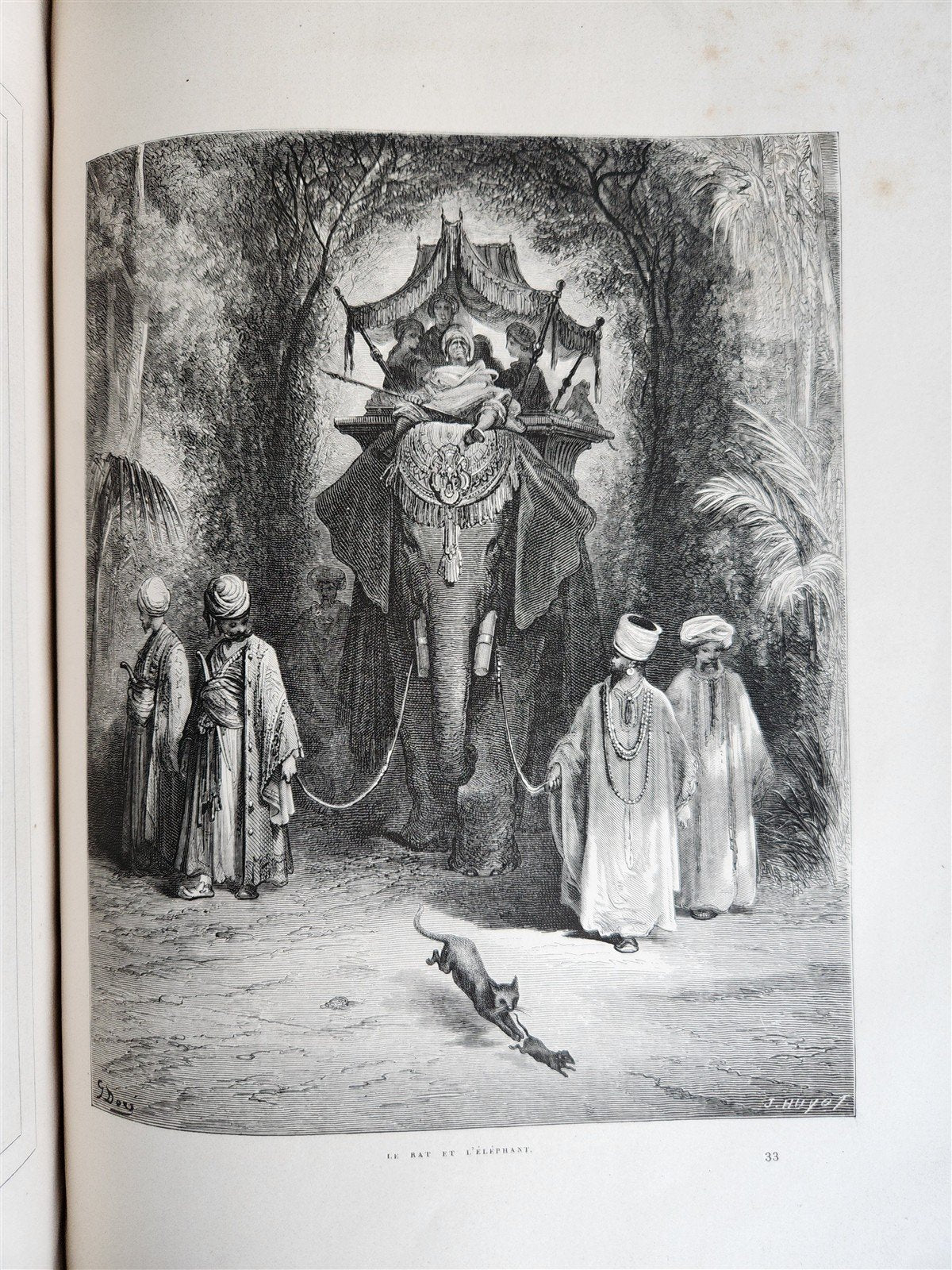 1868 FABLES by J. de LA FONTAINE illustrated by GUSTAVE DORE antique FOLIO