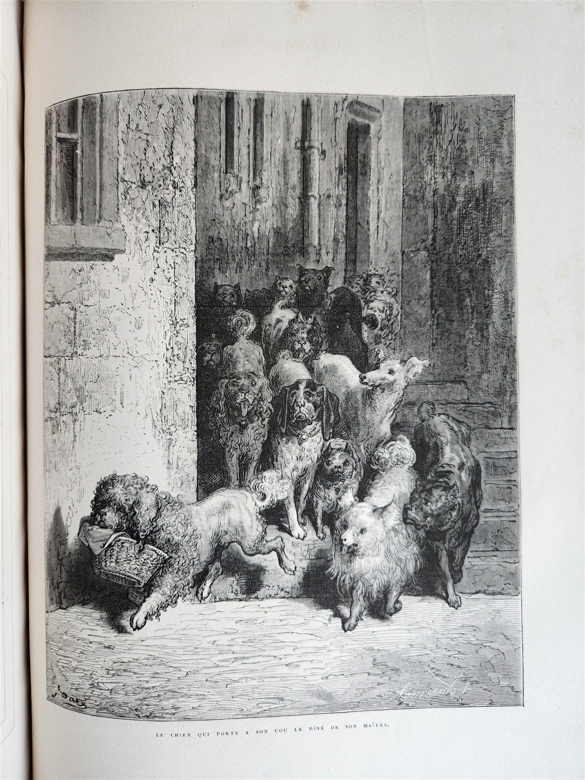 1868 FABLES by J. de LA FONTAINE illustrated by GUSTAVE DORE antique FOLIO