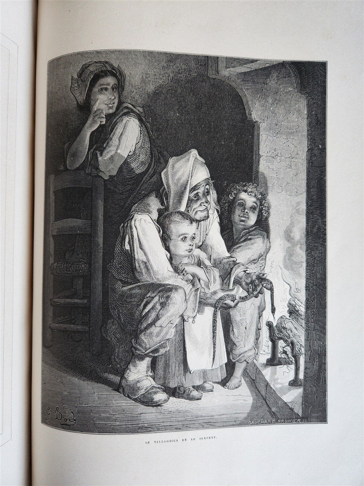 1868 FABLES by J. de LA FONTAINE illustrated by GUSTAVE DORE antique FOLIO