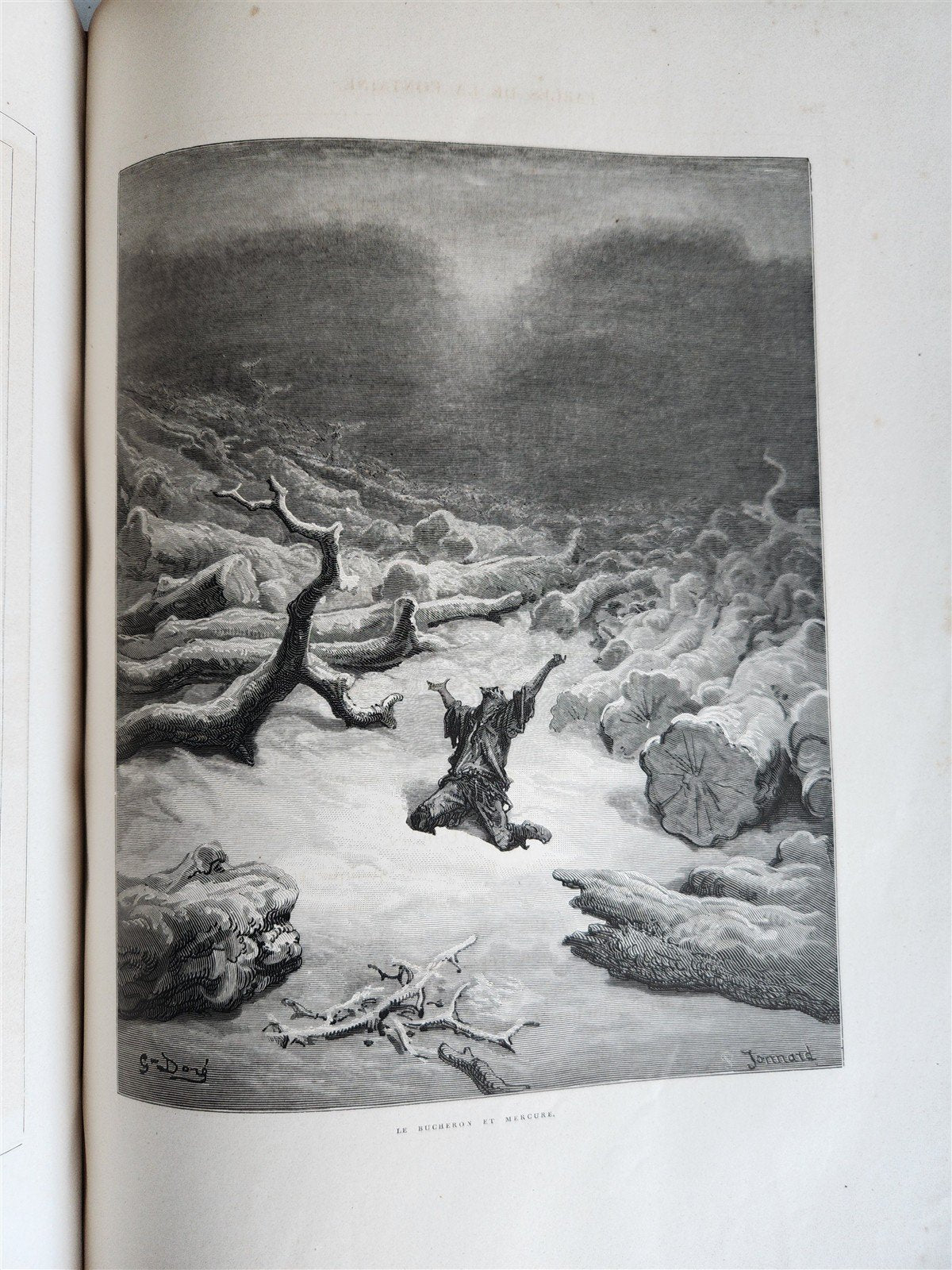 1868 FABLES by J. de LA FONTAINE illustrated by GUSTAVE DORE antique FOLIO