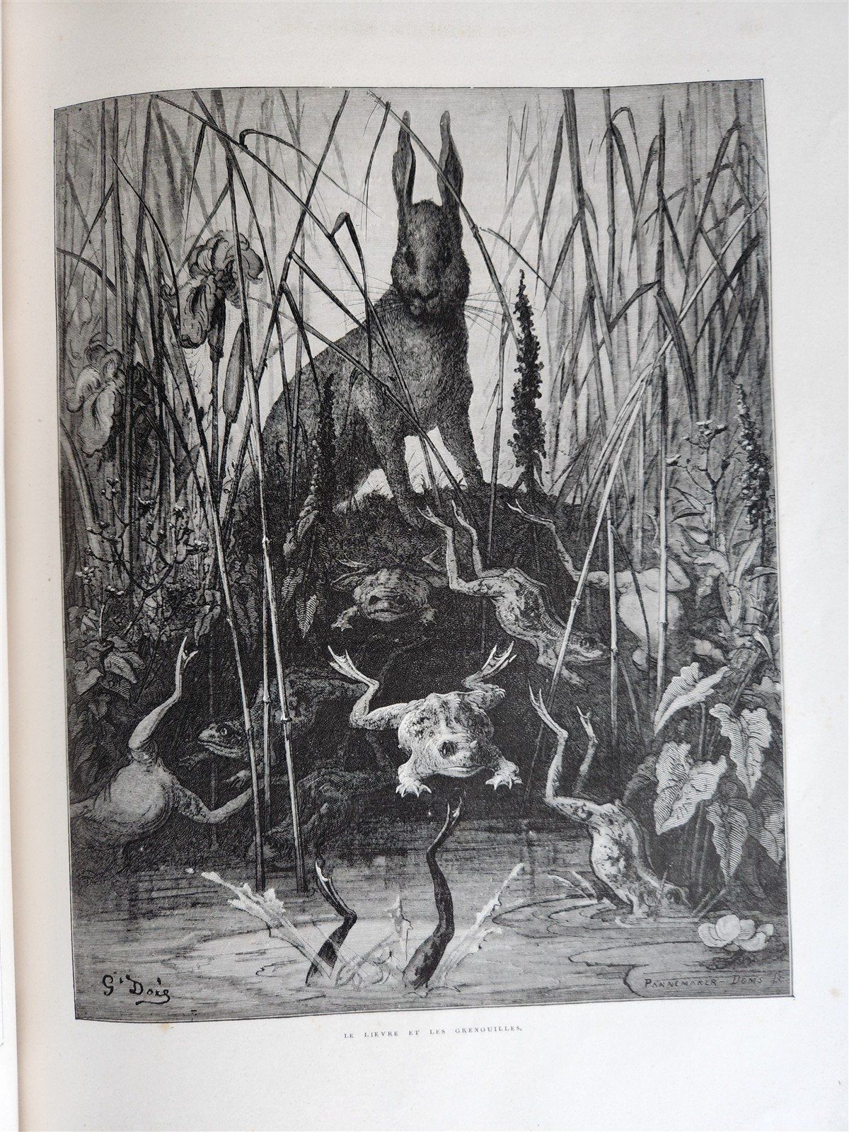 1868 FABLES by J. de LA FONTAINE illustrated by GUSTAVE DORE antique FOLIO