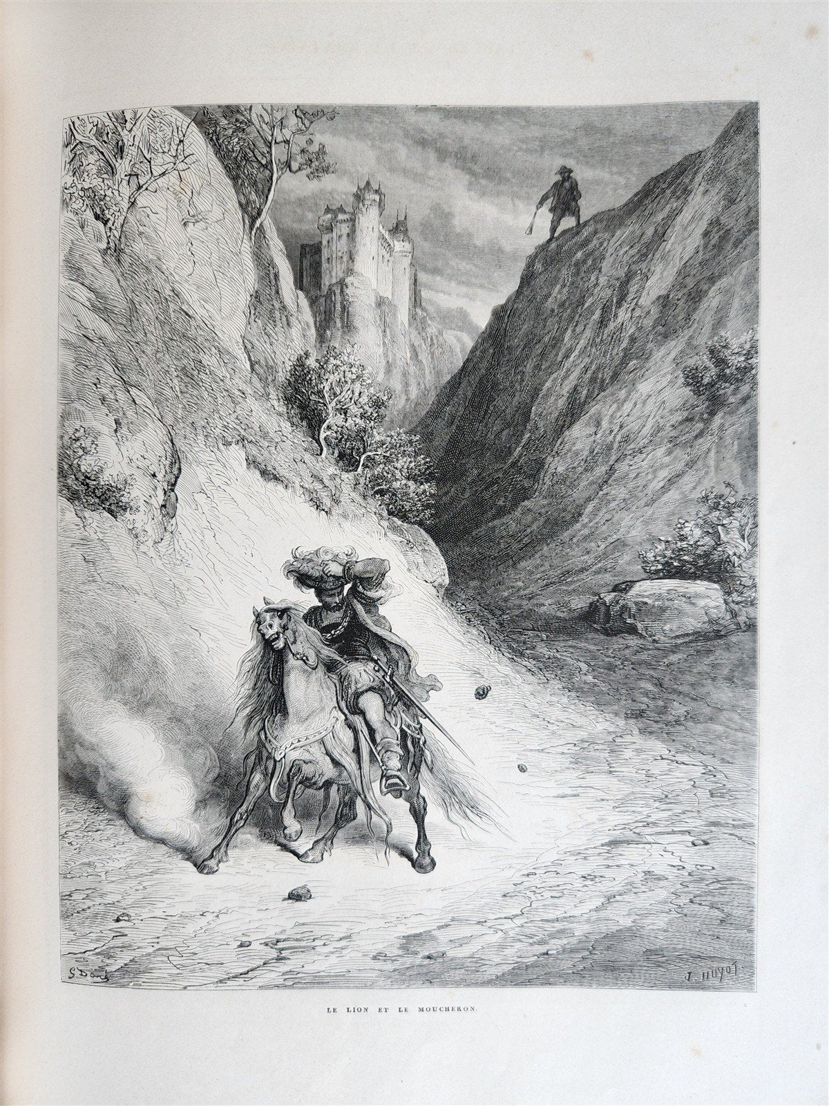 1868 FABLES by J. de LA FONTAINE illustrated by GUSTAVE DORE antique FOLIO