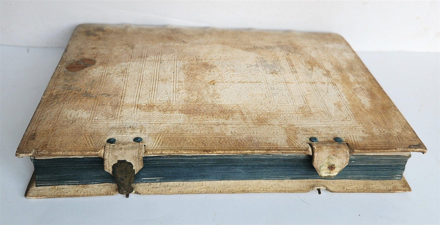 1673 SAXONY & BAVARIA HISTORY ILLUSTRATED FOLIO antique PIGSKIN BINDING