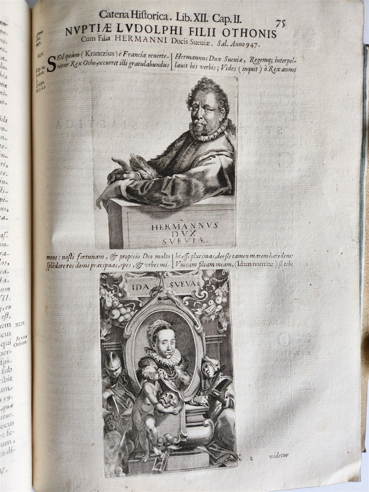 1673 SAXONY & BAVARIA HISTORY ILLUSTRATED FOLIO antique PIGSKIN BINDING