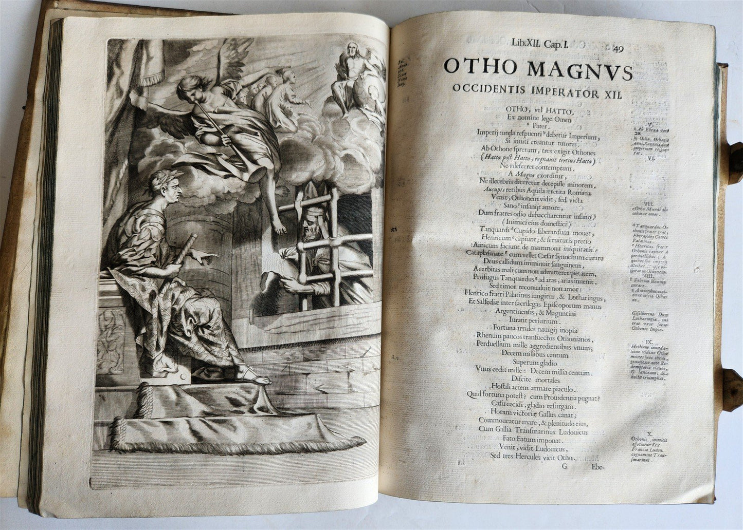 1673 SAXONY & BAVARIA HISTORY ILLUSTRATED FOLIO antique PIGSKIN BINDING