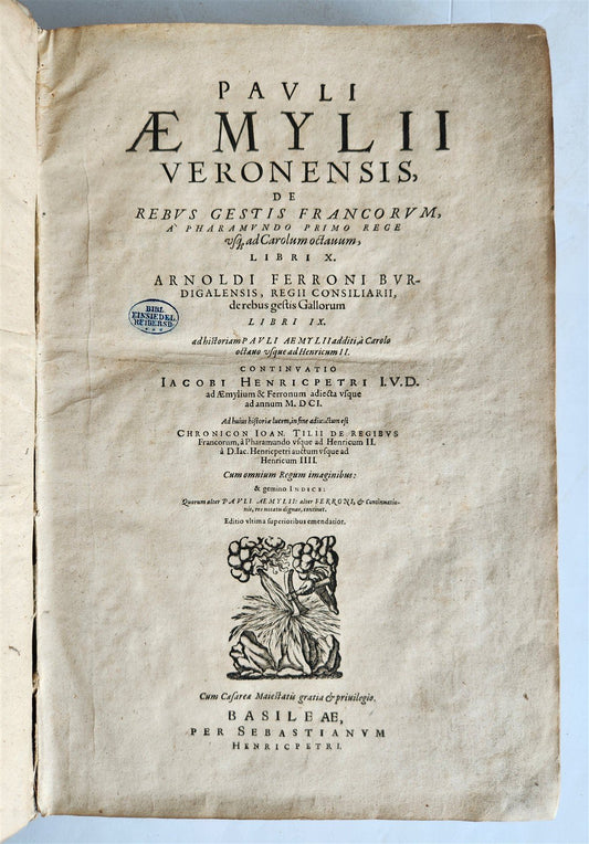1601 HISTORY OF FRANCE LLUSTRATED FOLIO antique VELLUM De rebus gestis francorum