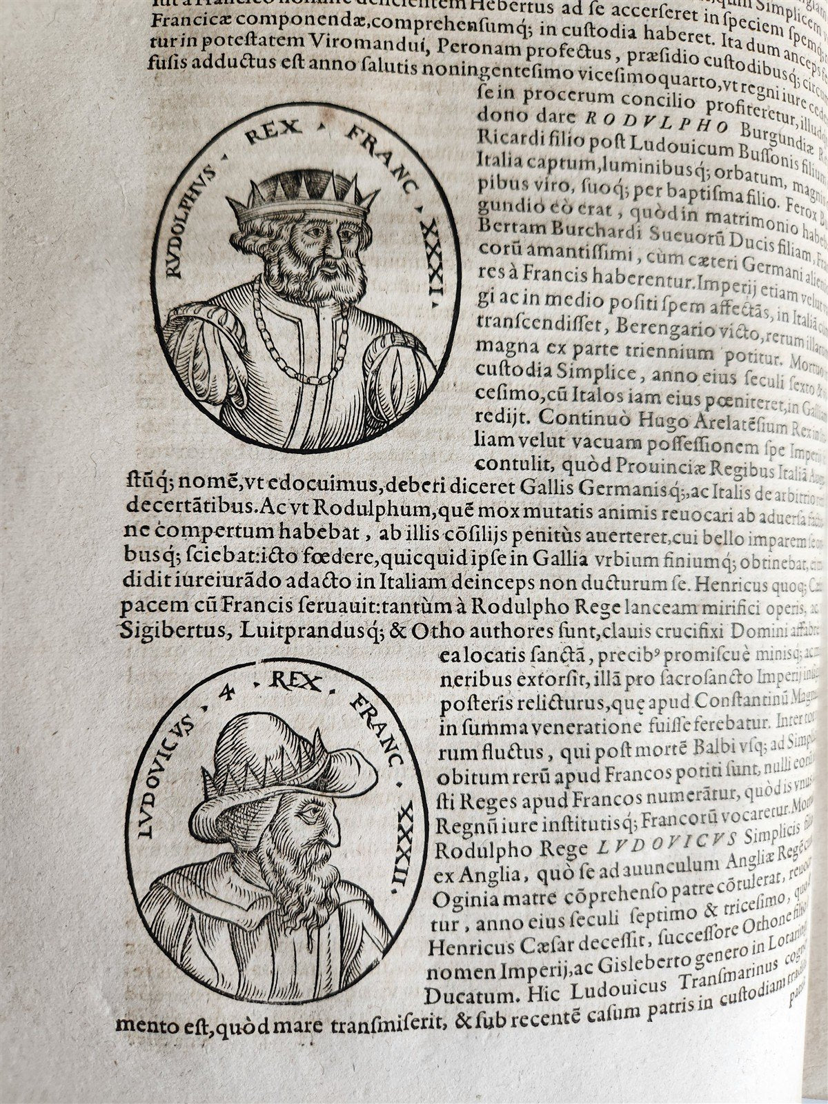 1601 HISTORY OF FRANCE LLUSTRATED FOLIO antique VELLUM De rebus gestis francorum