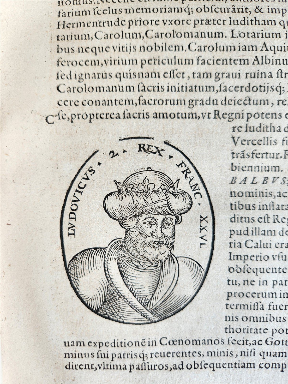 1601 HISTORY OF FRANCE LLUSTRATED FOLIO antique VELLUM De rebus gestis francorum