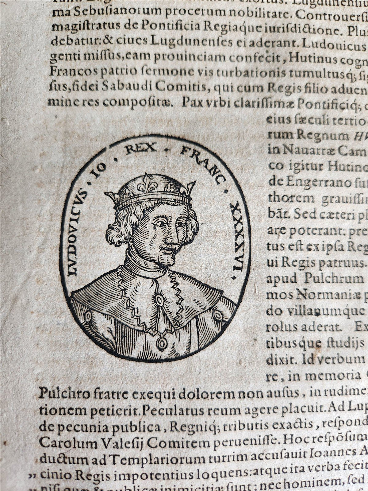 1601 HISTORY OF FRANCE LLUSTRATED FOLIO antique VELLUM De rebus gestis francorum