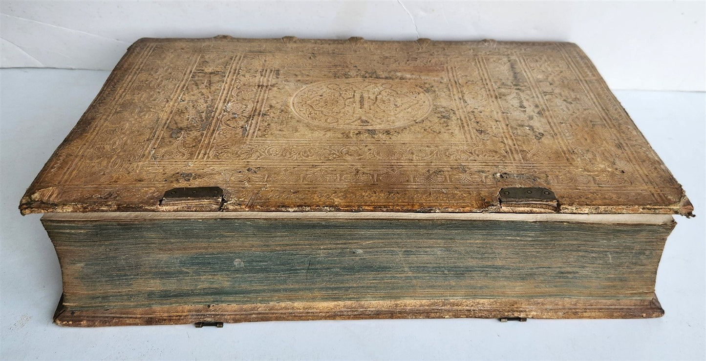 1649 ST. CYPRIAN OPERA antique HAND TOOLED PIGSKIN BOUND FOLIO