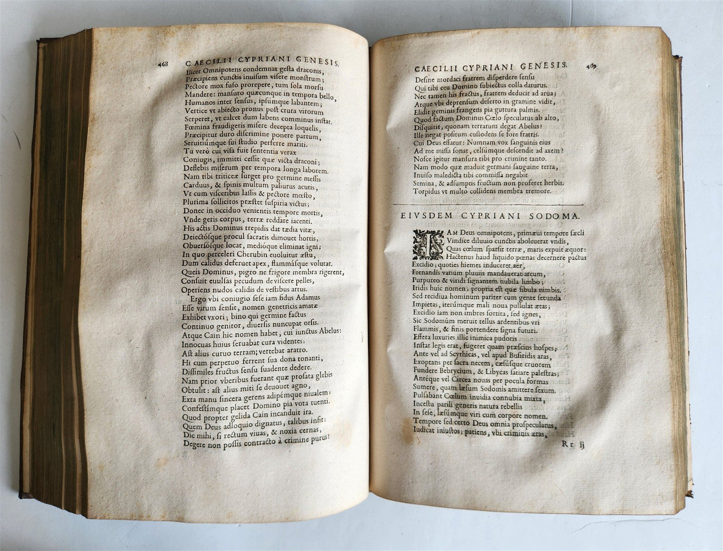 1649 ST. CYPRIAN OPERA antique HAND TOOLED PIGSKIN BOUND FOLIO