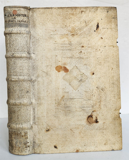1700 SACRA de GENTIS HEBRAICAE GESTIS antique HAND TOOLED PIGSKIN BOUND FOLIO