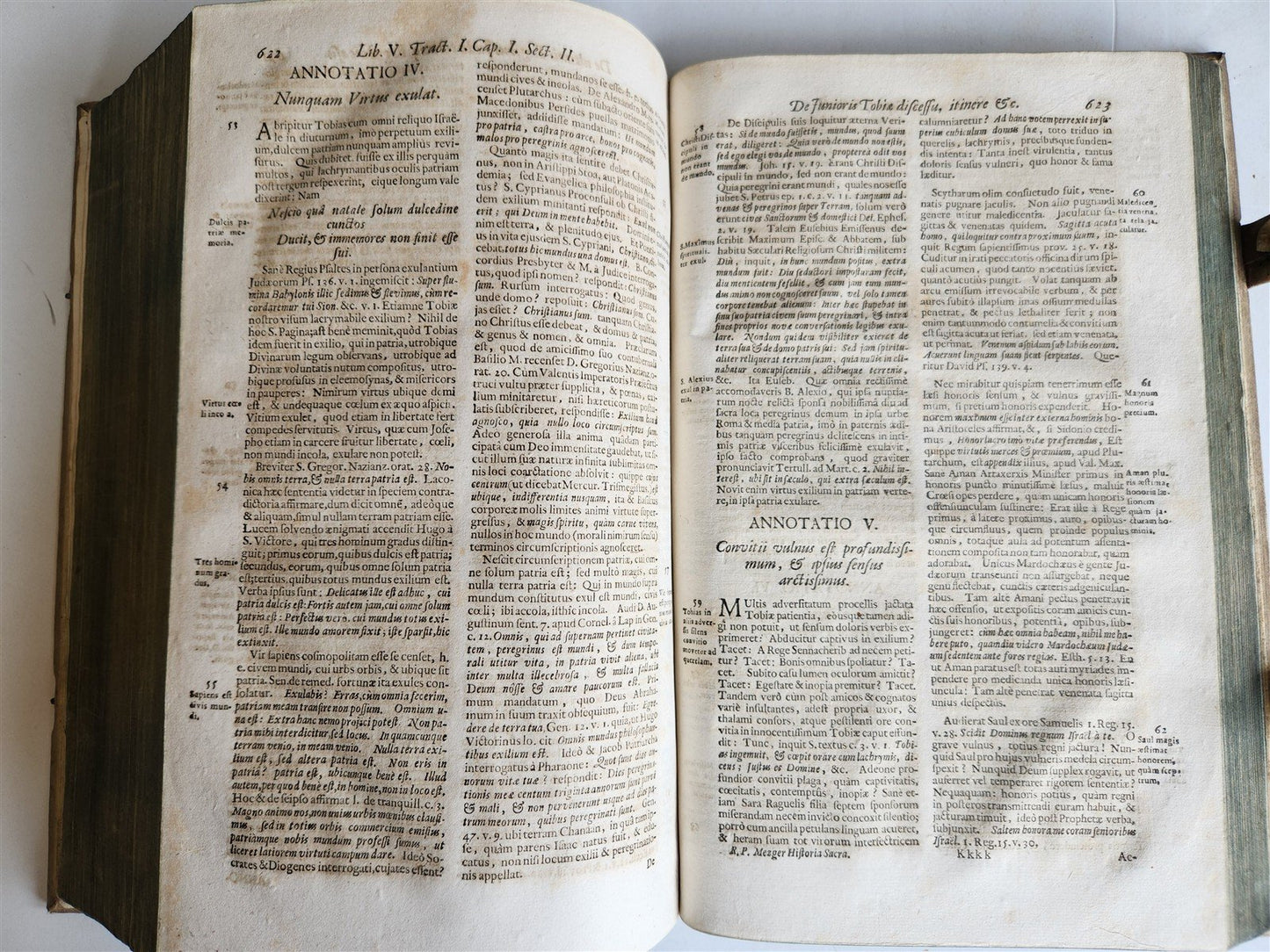 1700 SACRA de GENTIS HEBRAICAE GESTIS antique HAND TOOLED PIGSKIN BOUND FOLIO