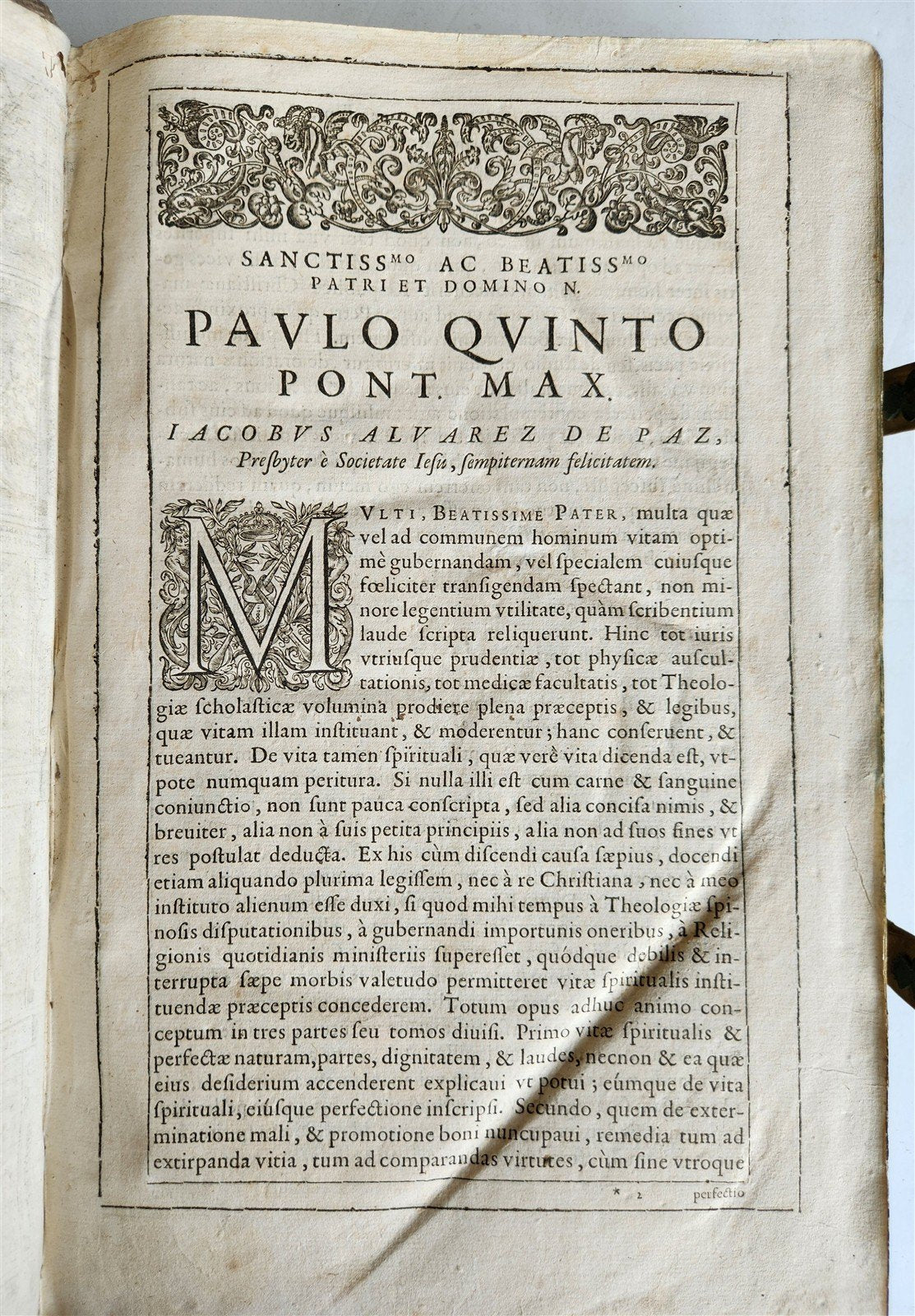 1617 De INQUISITIONE PACIS by JACOBI ALVAREZ antique HAND TOOLED PIGSKIN FOLIO