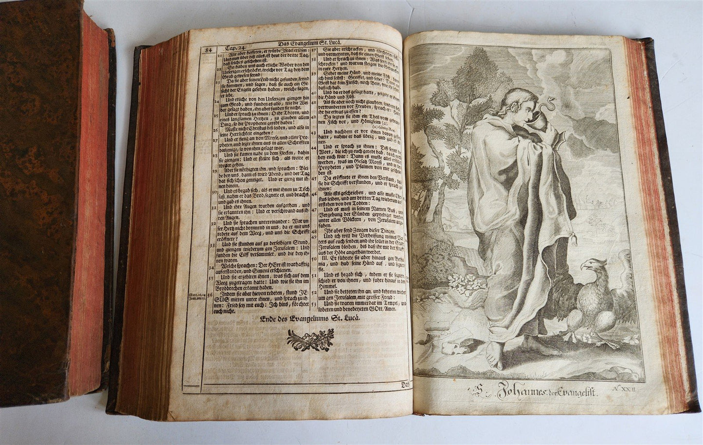 1734 BIBLE IN GERMAN ILLUSTRATED antique 2 FOLIO VOLUMES