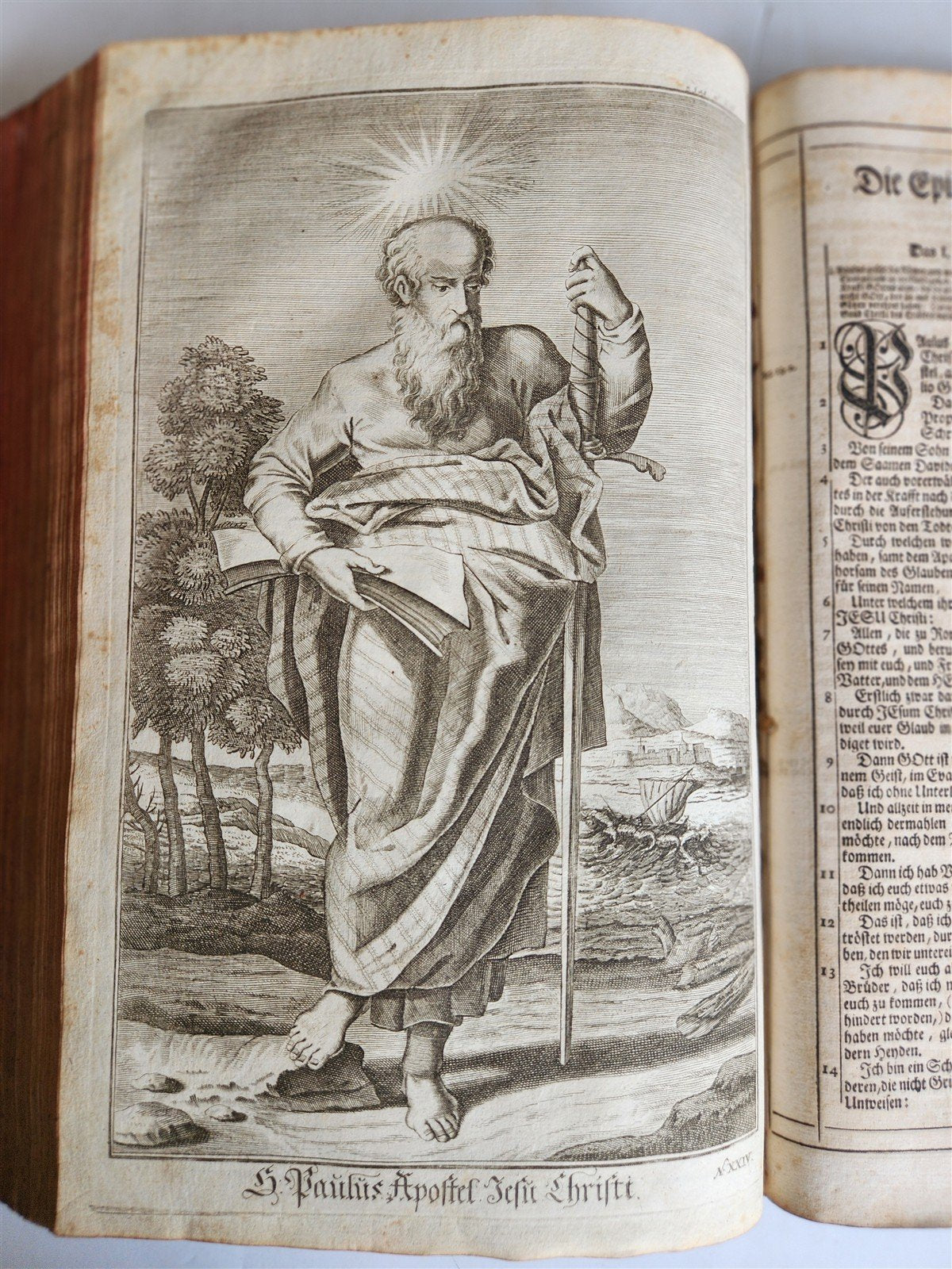1734 BIBLE IN GERMAN ILLUSTRATED antique 2 FOLIO VOLUMES
