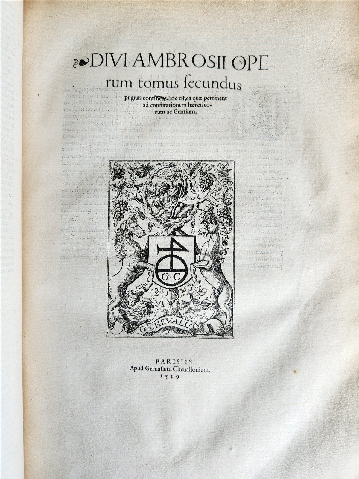 1539 DIVI AMBROSII OMNIA OPERA antique 16th CENTURY MASSIVE FOLIO