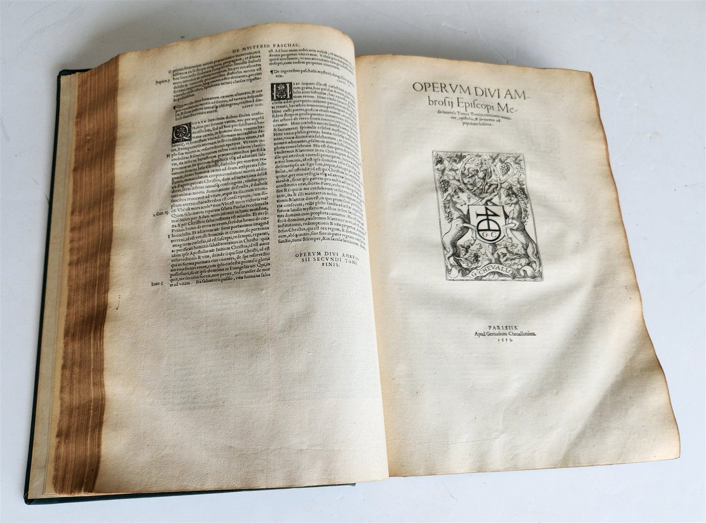 1539 DIVI AMBROSII OMNIA OPERA antique 16th CENTURY MASSIVE FOLIO
