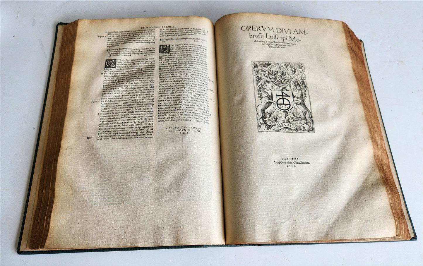 1539 DIVI AMBROSII OMNIA OPERA antique 16th CENTURY MASSIVE FOLIO
