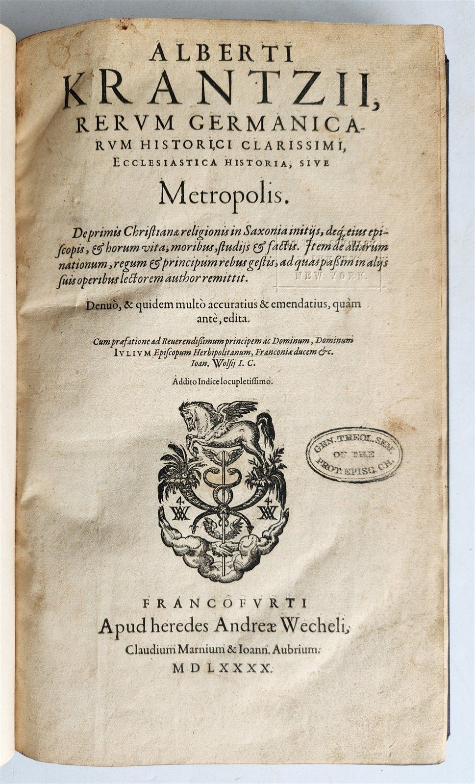 1590 CHURCH HISTORY of LOWER SAXONY in LATIN antique 16th CENTURY FOLIO