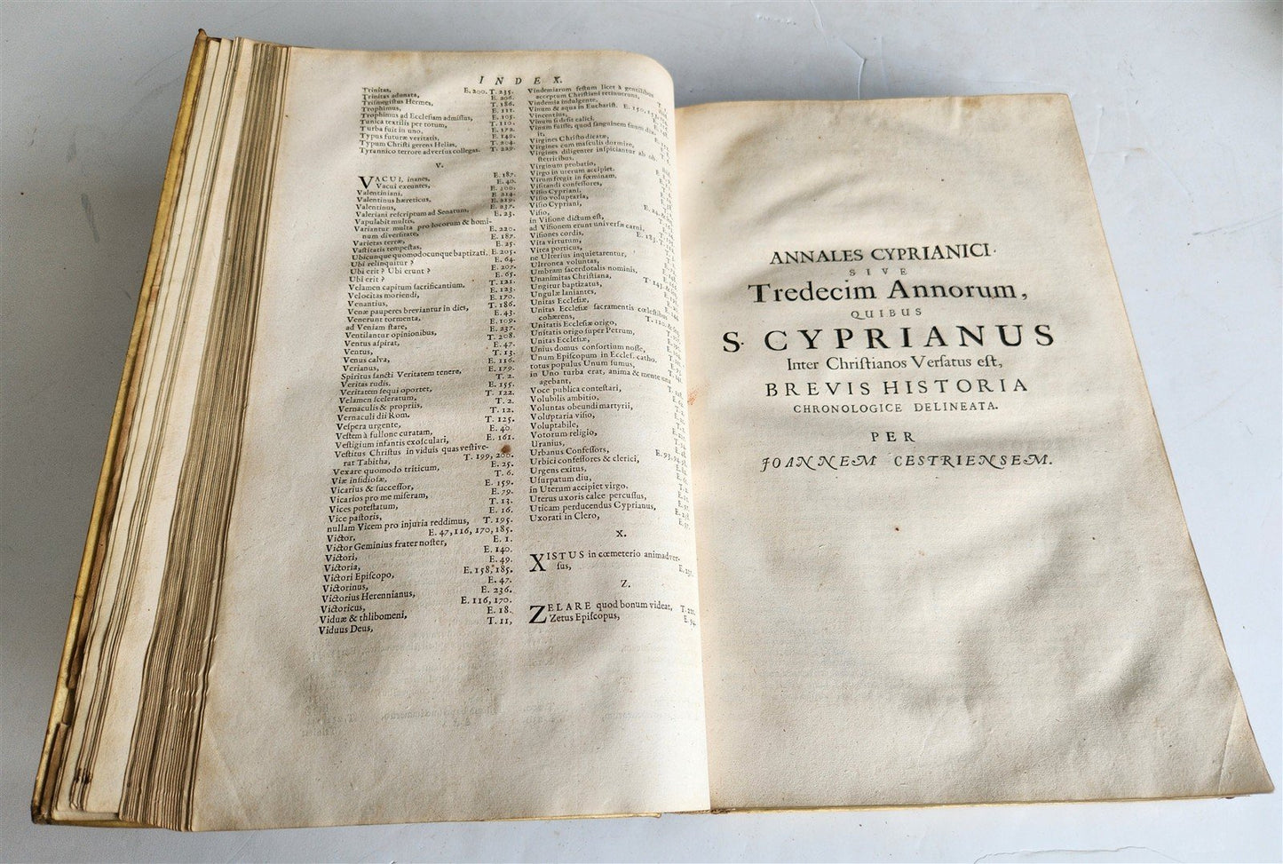 1682 WORKS of ST. CYPRIAN antique 17th CENTURY VELLUM BOUND FOLIO