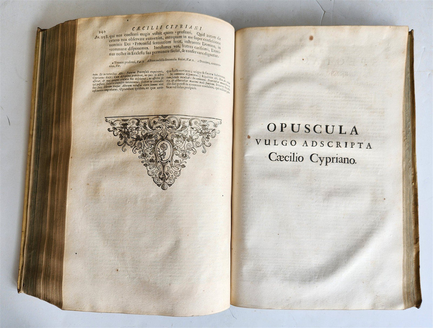 1682 WORKS of ST. CYPRIAN antique 17th CENTURY VELLUM BOUND FOLIO