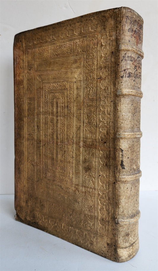 1566 LAW BOOK antique PIGSKIN FOLIO Decisions of Holy Royal Council of Naples