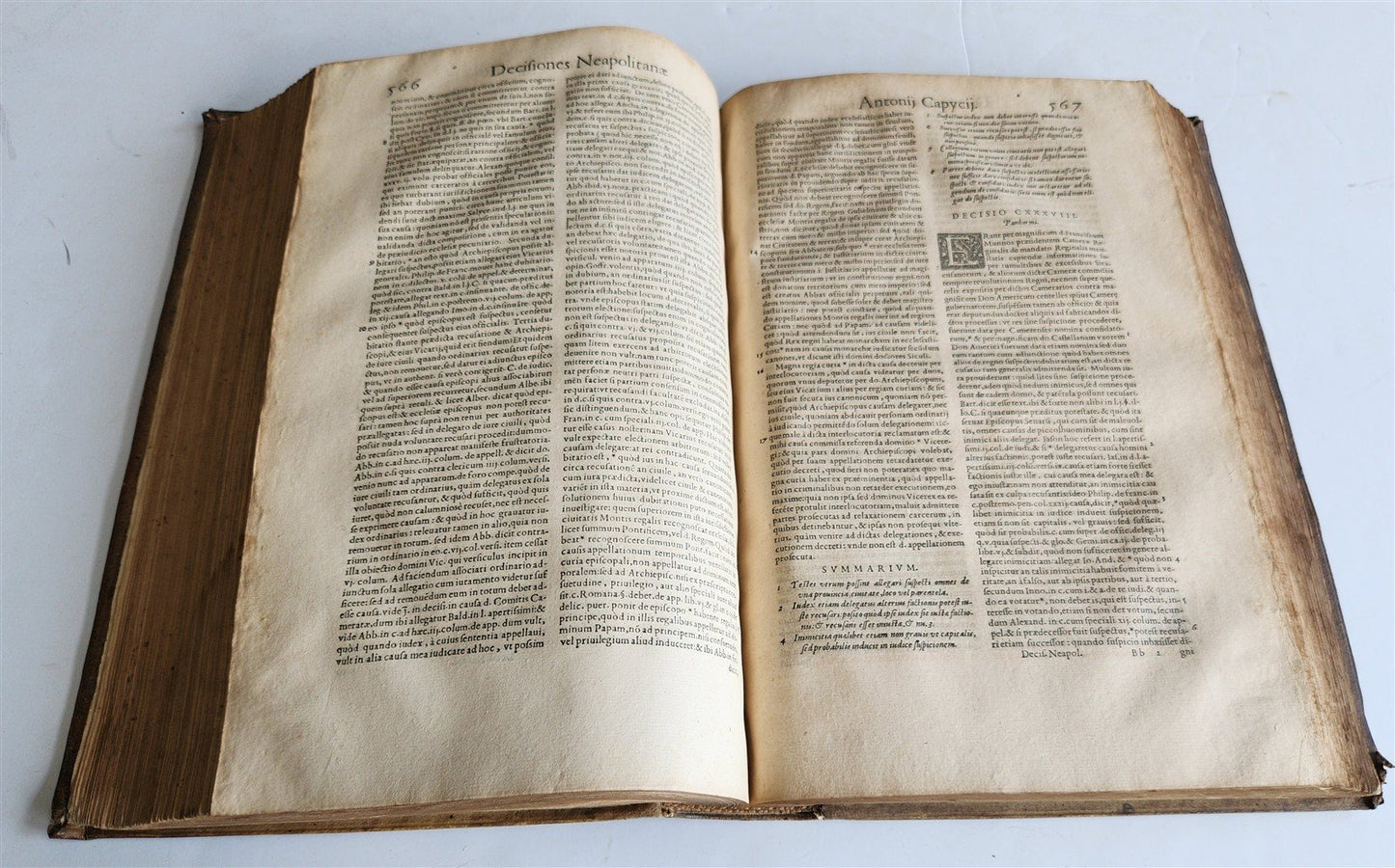 1566 LAW BOOK antique PIGSKIN FOLIO Decisions of Holy Royal Council of Naples