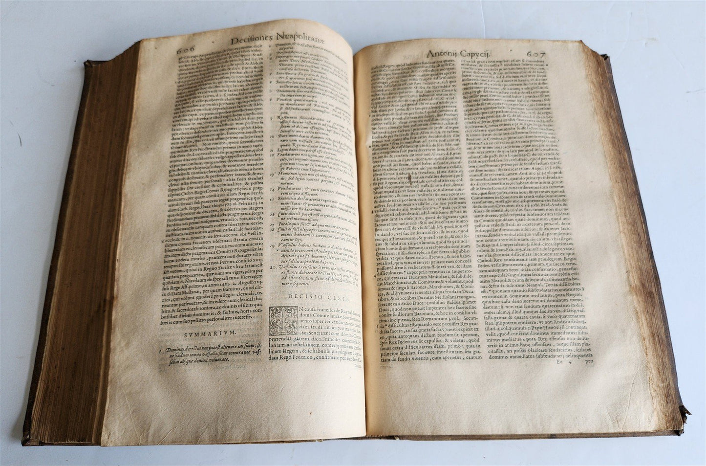 1566 LAW BOOK antique PIGSKIN FOLIO Decisions of Holy Royal Council of Naples