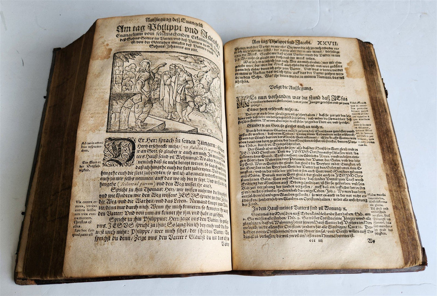 1586 BIBLE COMMENTARY by JOHANN WERNER in GERMAN antique ILLUSTRATED rare FOLIO