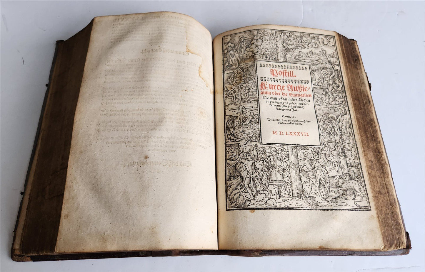 1586 BIBLE COMMENTARY by JOHANN WERNER in GERMAN antique ILLUSTRATED rare FOLIO