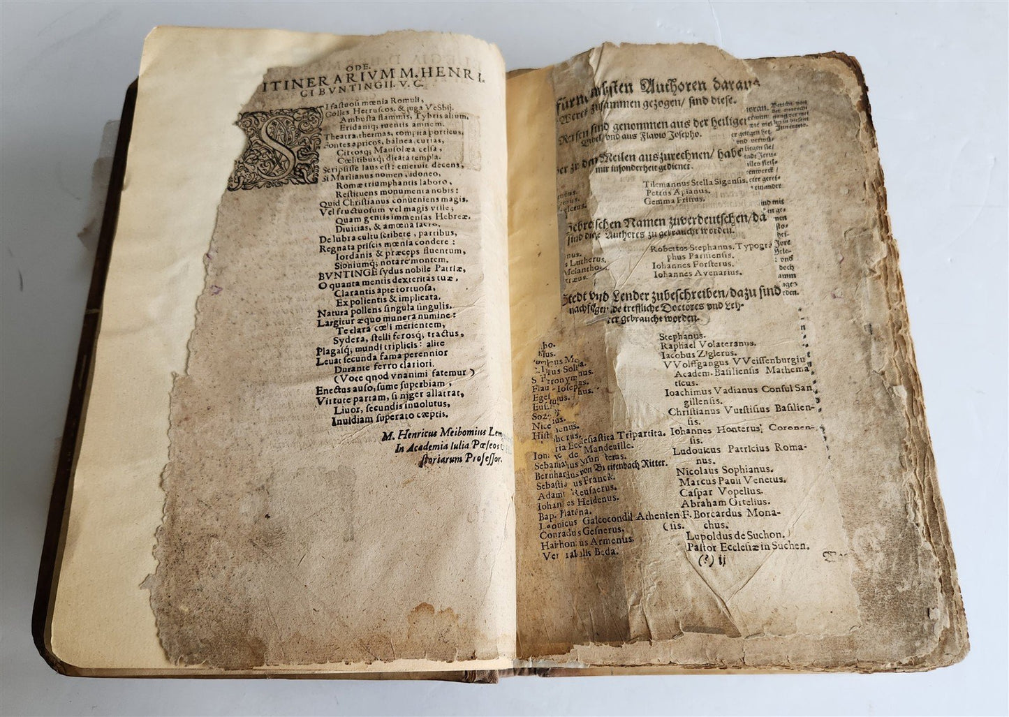 1586-1606 TRAVEL GUIDE TO BIBLE in GERMAN antique ILLUSTRATED rare FOLIO