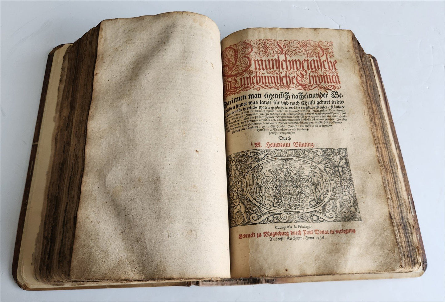 1586-1606 TRAVEL GUIDE TO BIBLE in GERMAN antique ILLUSTRATED rare FOLIO