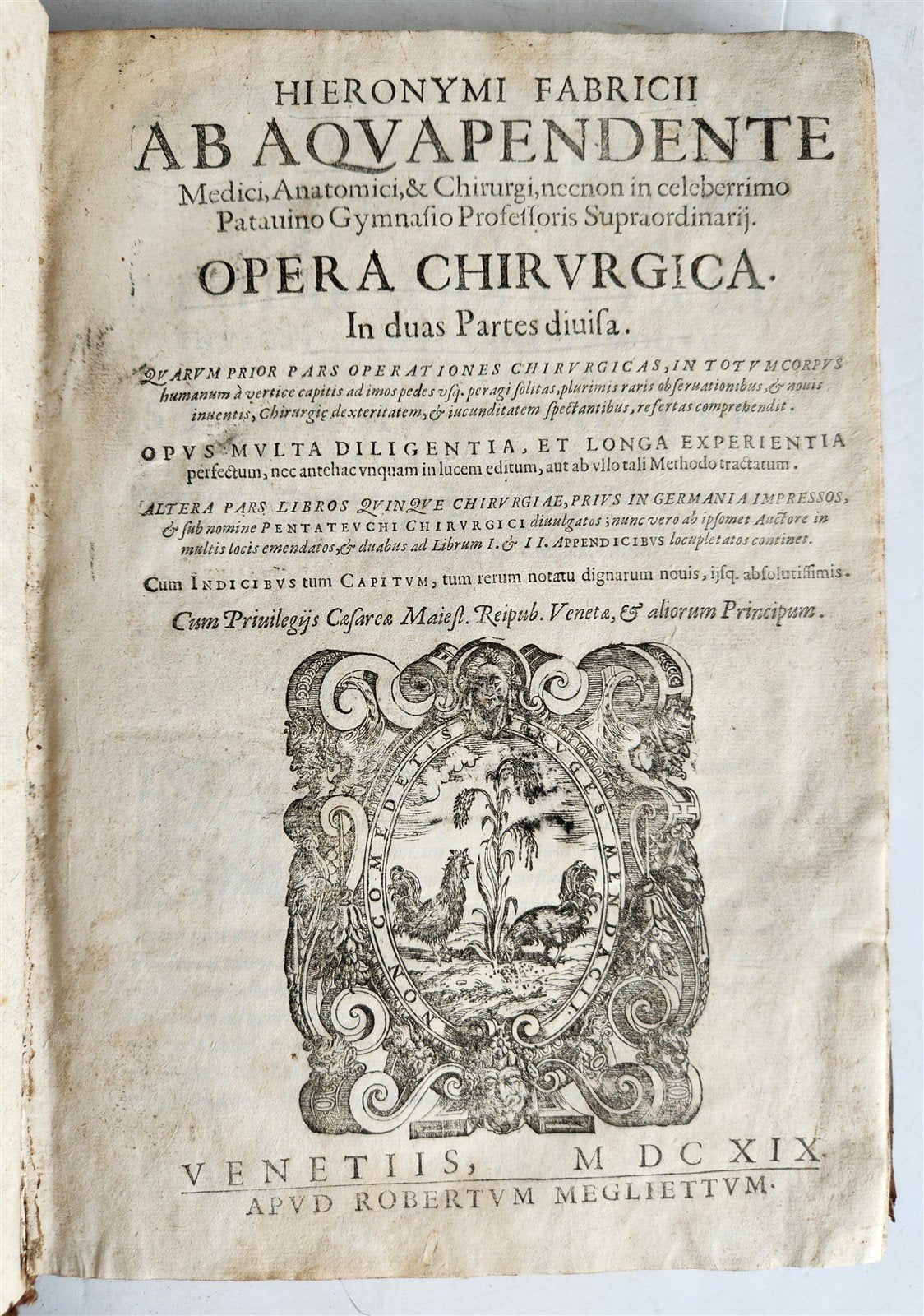 1619 SURGICAL TREATISE of FABRICIUS antique MEDICAL