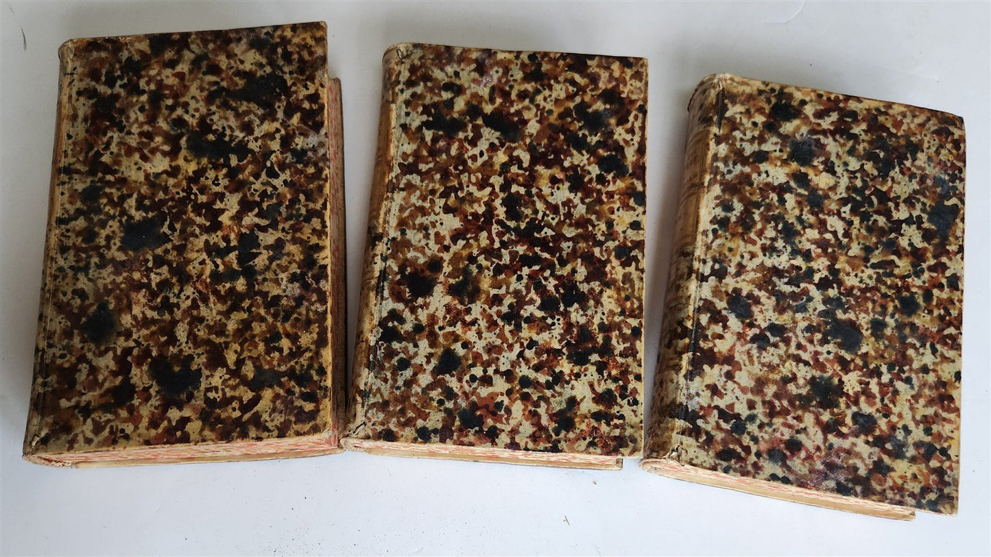 1753 ILLUSTRATED TORTURE & EXECUTION of EARLY CHRISTIANS antique 3 VOLS vellum