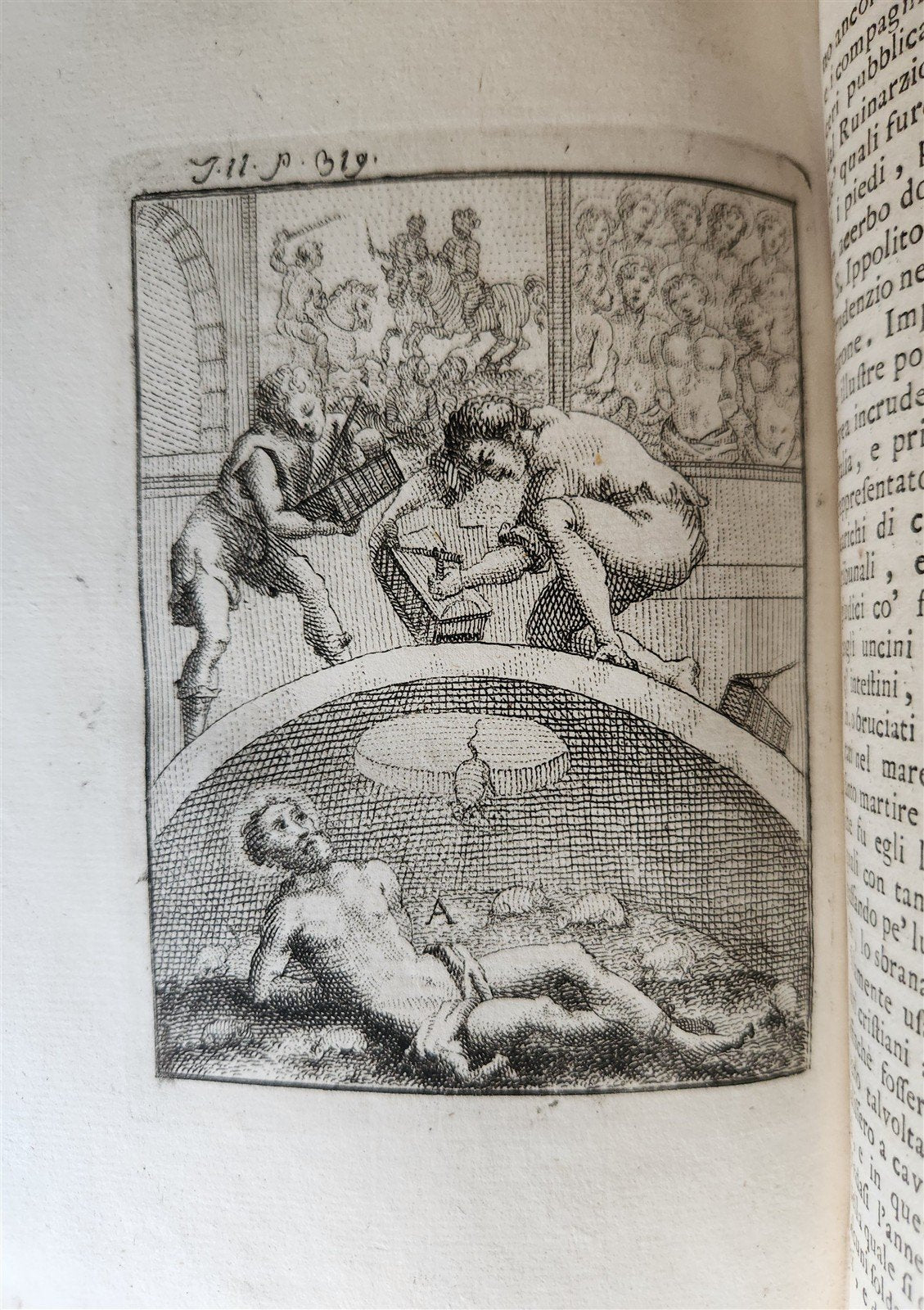 1753 ILLUSTRATED TORTURE & EXECUTION of EARLY CHRISTIANS antique 3 VOLS vellum
