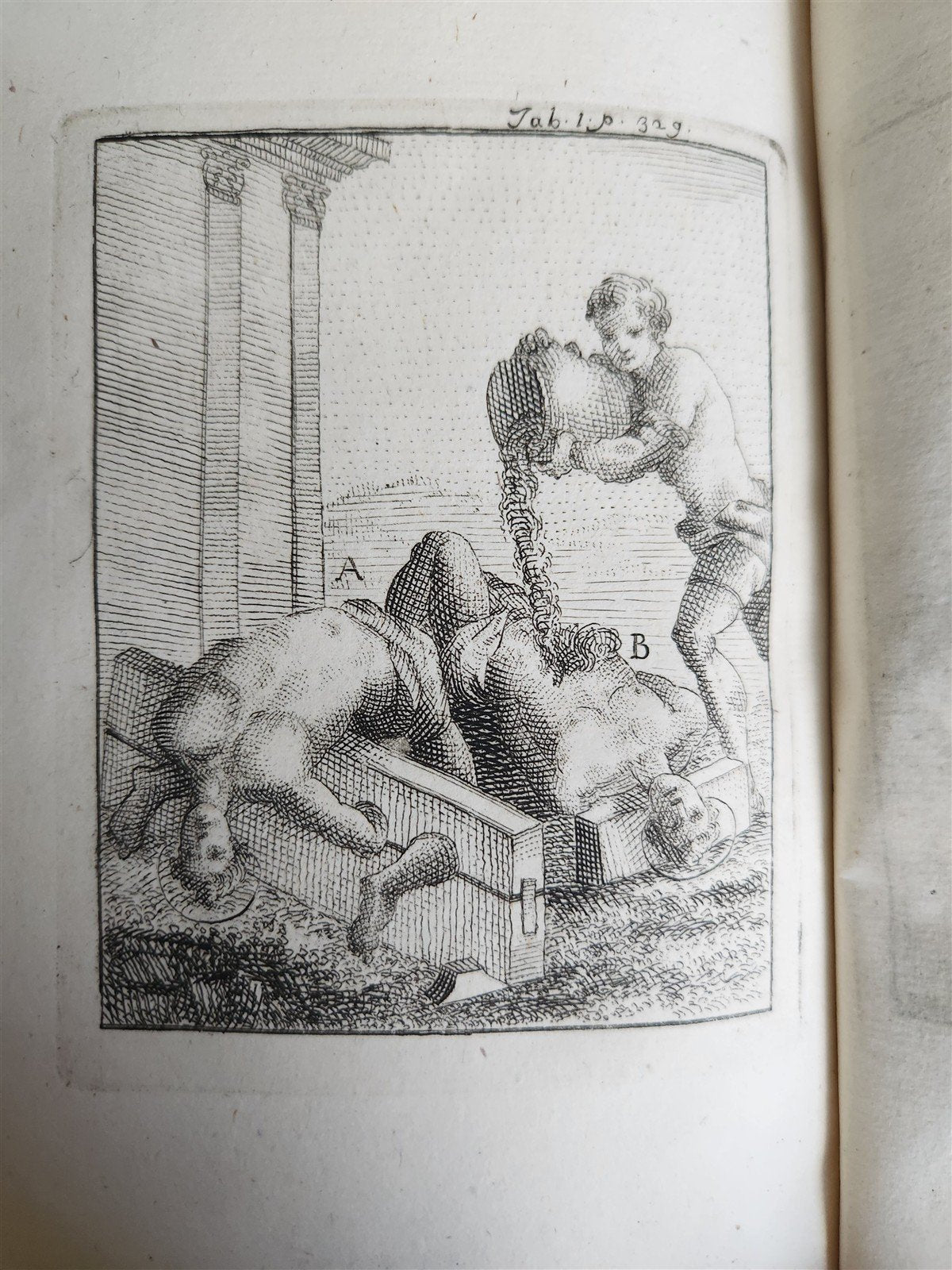 1753 ILLUSTRATED TORTURE & EXECUTION of EARLY CHRISTIANS antique 3 VOLS vellum