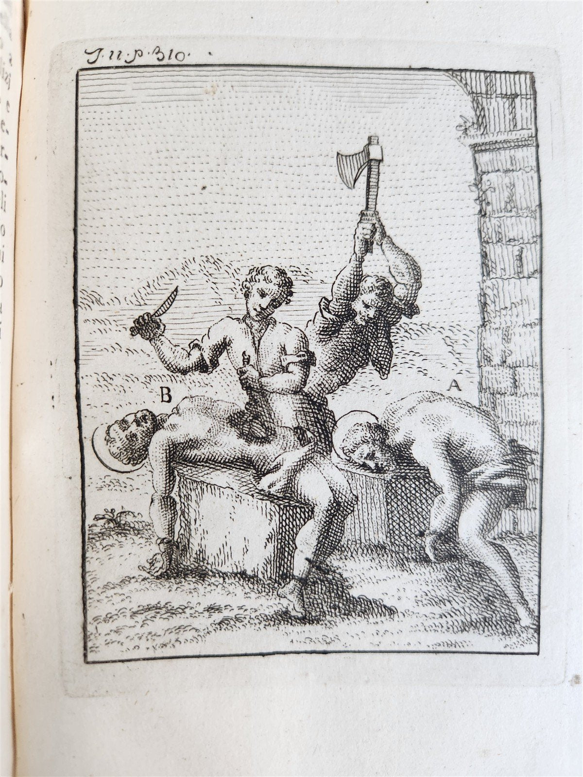 1753 ILLUSTRATED TORTURE & EXECUTION of EARLY CHRISTIANS antique 3 VOLS vellum