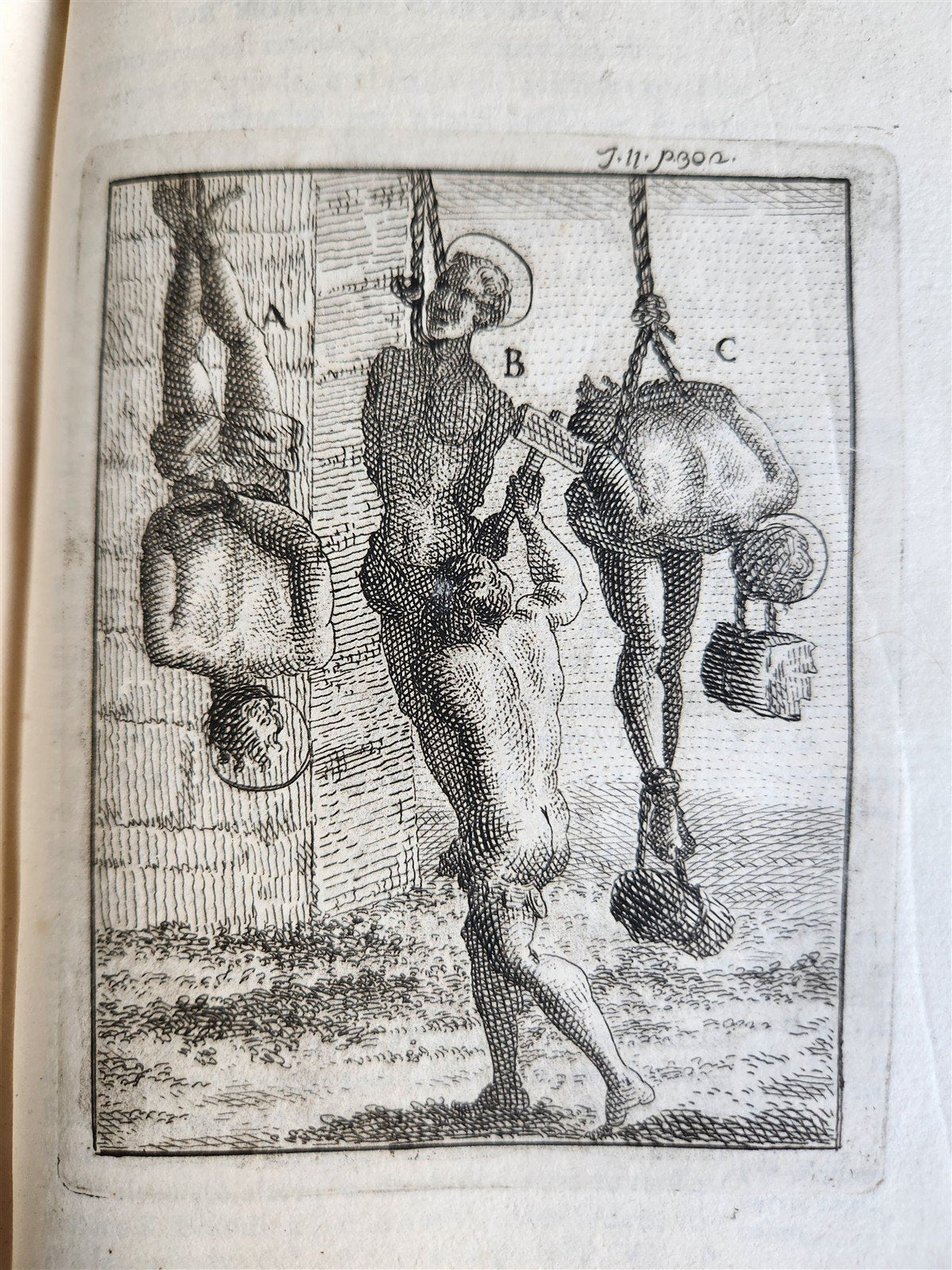 1753 ILLUSTRATED TORTURE & EXECUTION of EARLY CHRISTIANS antique 3 VOLS vellum