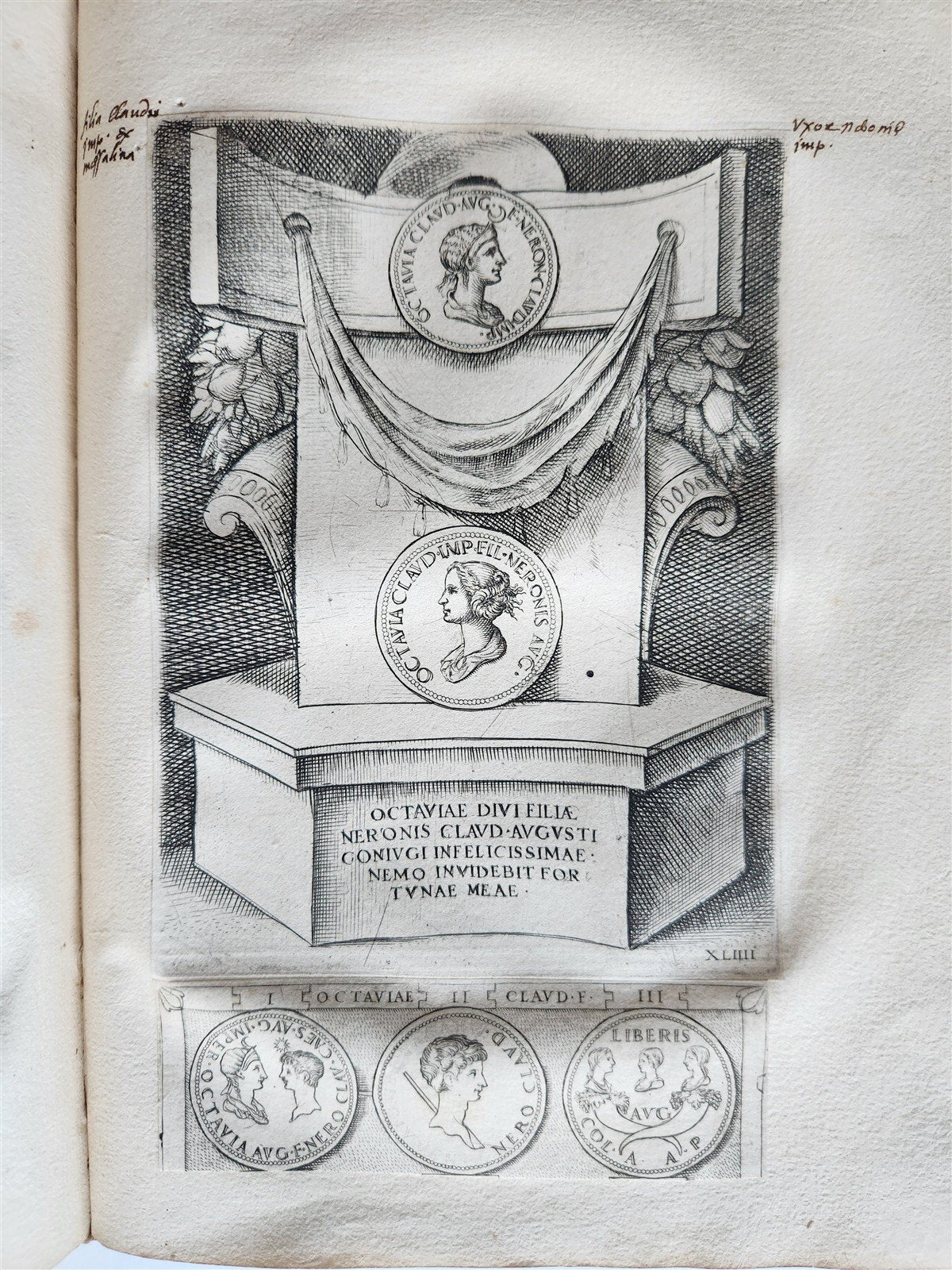 1600 ILLUSTRATED ROMAN EMPRESSES PORTRAITS antique 55 COPPER PLATES