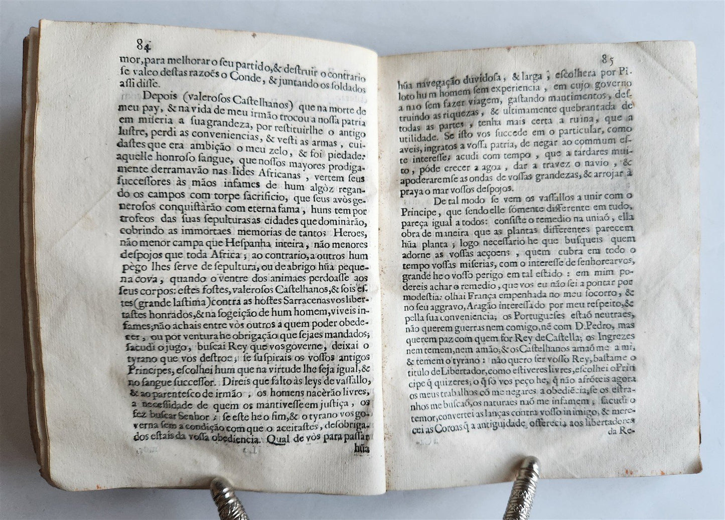 1666 KING PEDRO HISTORY in PORTUGUESE antique VELLUM BOUND w/ MANUSCRIPT SPINE