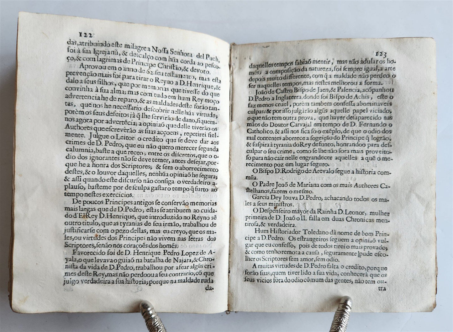 1666 KING PEDRO HISTORY in PORTUGUESE antique VELLUM BOUND w/ MANUSCRIPT SPINE