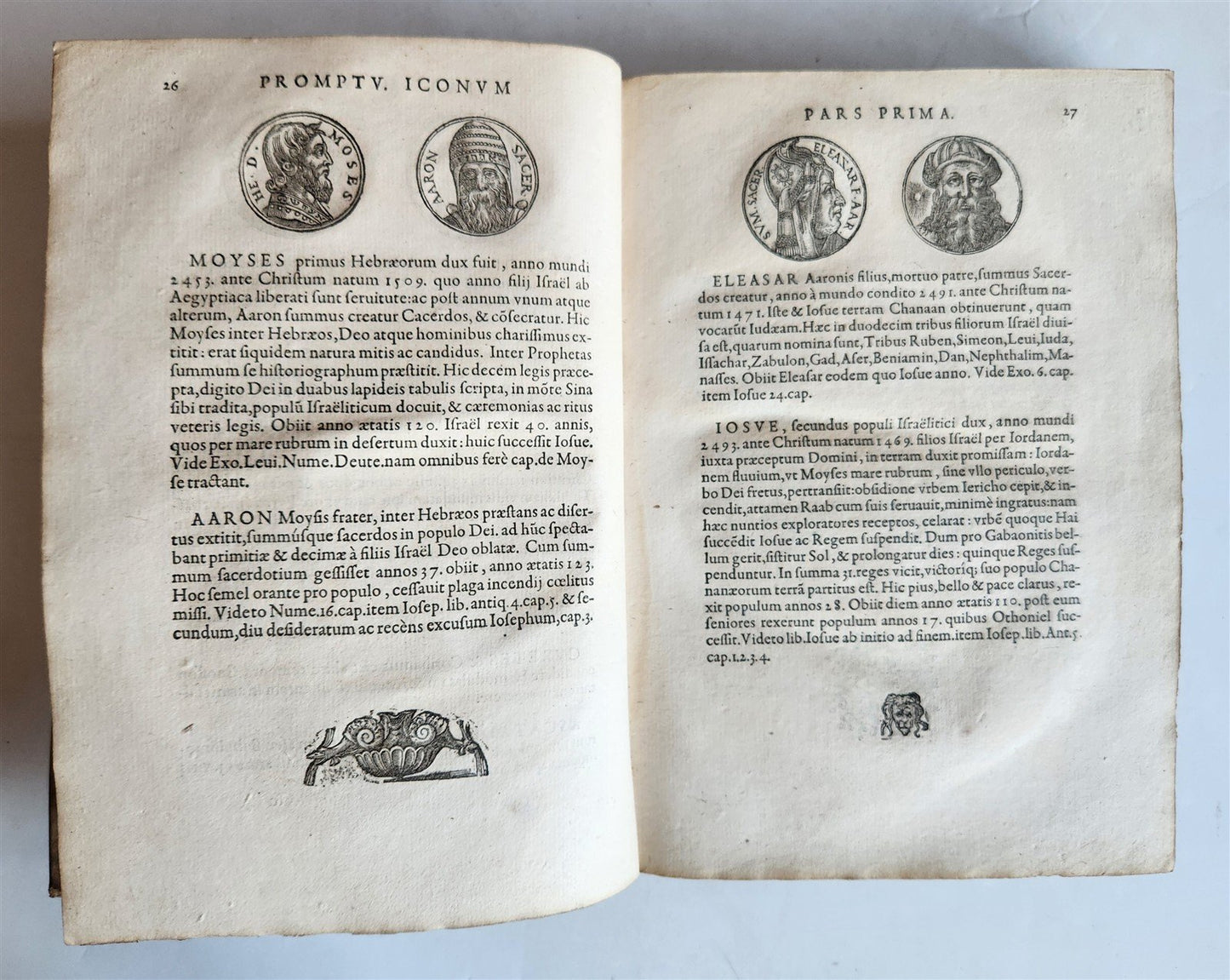 1578 NOTABLE MEN BIOGRAPHIES ILLUSTRATED antique Promtuarii iconum VELLUM 16th C
