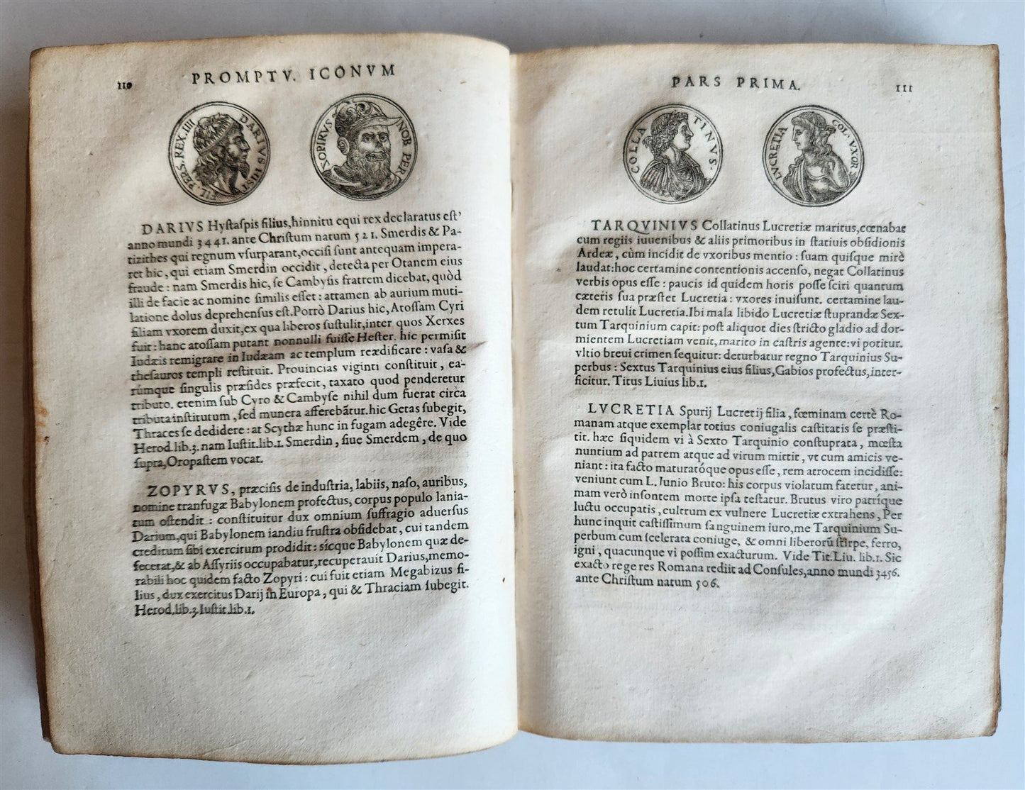 1578 NOTABLE MEN BIOGRAPHIES ILLUSTRATED antique Promtuarii iconum VELLUM 16th C
